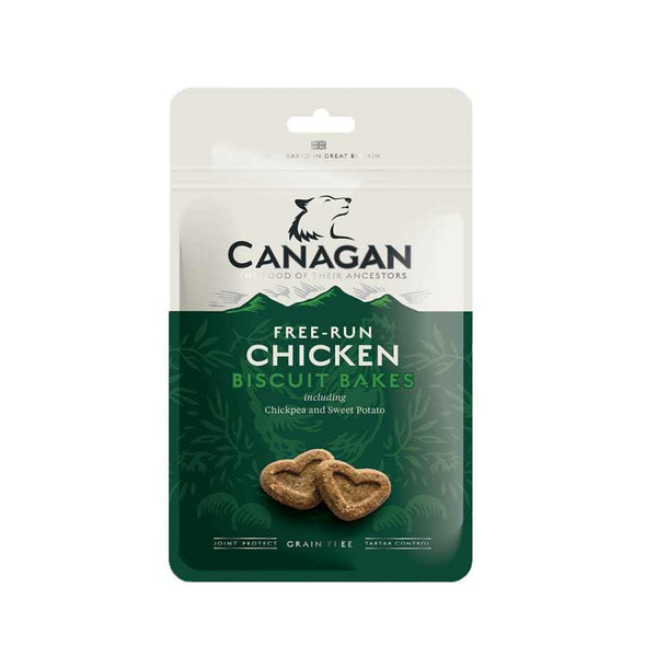 Canagan Chicken Dog Biscuit Bakes Treats 150g pack with natural ingredients for joint and dental health.