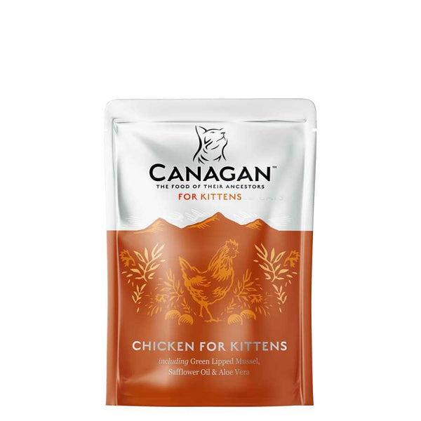 Canagan Chicken for Kittens Food Pouches 8 x 85g pack with fresh chicken and cranberries.