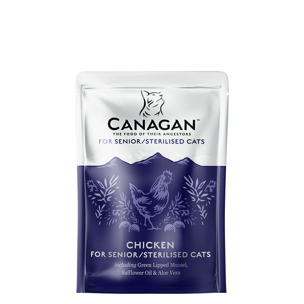 Canagan Chicken For Sterilised-Senior Cats Pouches 8 x 85g -Canagan5029040040079