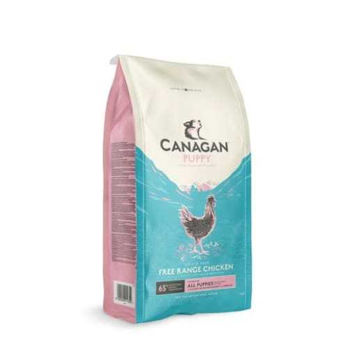 Canagan Puppy Free Range Chicken Dry Food bag with nutritious ingredients for growing puppies.