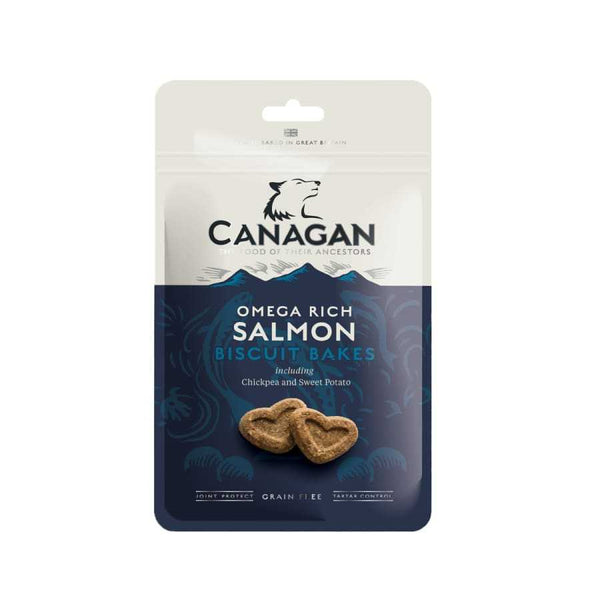 Canagan Salmon Dog Biscuit Bakes Treats 150g Bag with omega-rich ingredients.