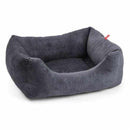 Charcoal Grey Velour Square Small Dog Bed - Zoon5050642044530