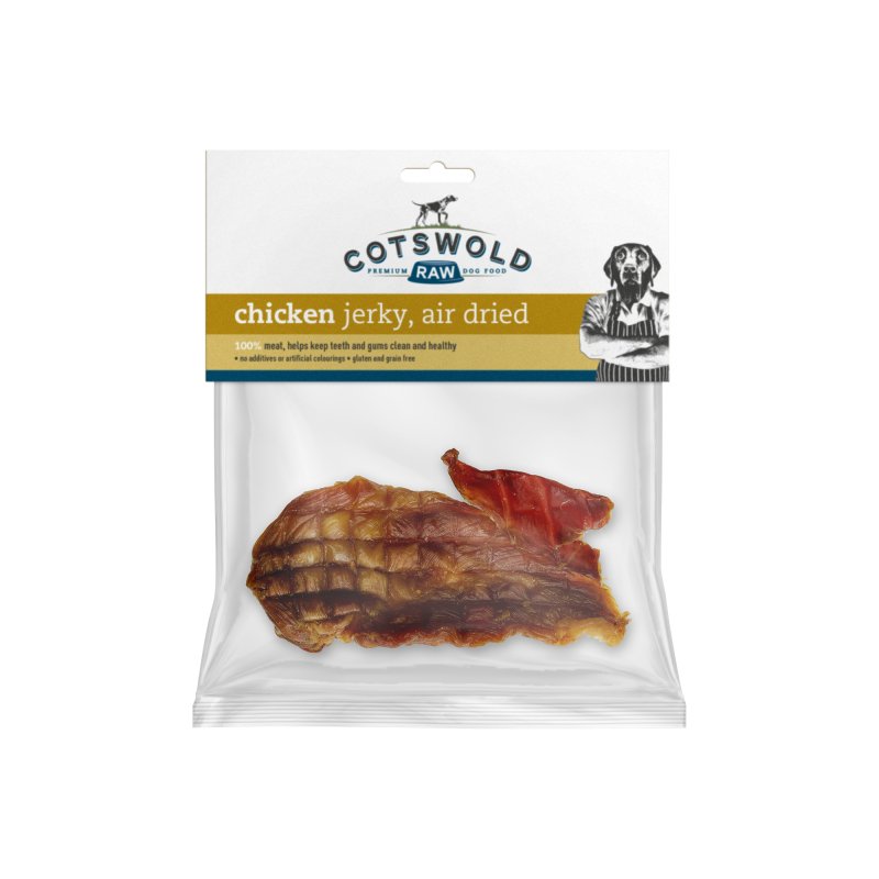 Chicken Jerky - Air dried Dog Treats 100g Bag -Cotswolds5060452120485