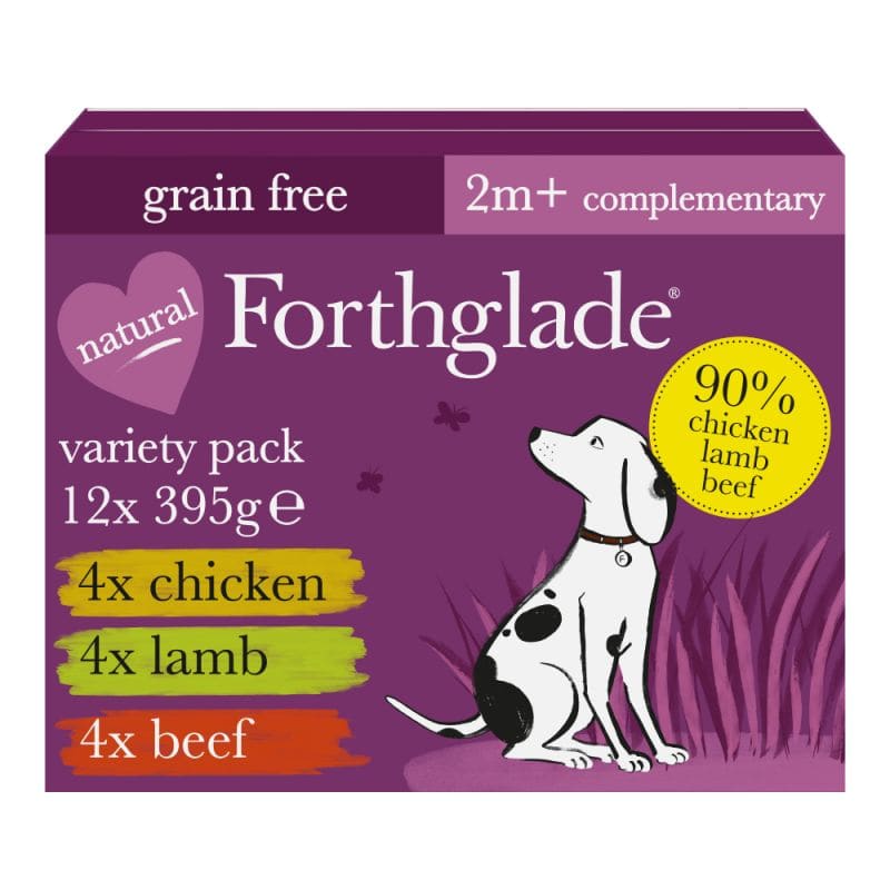 Forthglade Chicken, Lamb & Beef Natural Wet Dog Food - Variety Pack 12x395g -Forthglade Pet Food5023833000134