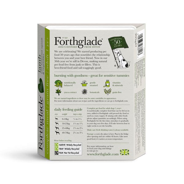 Forthglade Lamb With Butternut Squash & Vegetables Wet Dog Food 395g -Forthglade Pet Food05023833001643