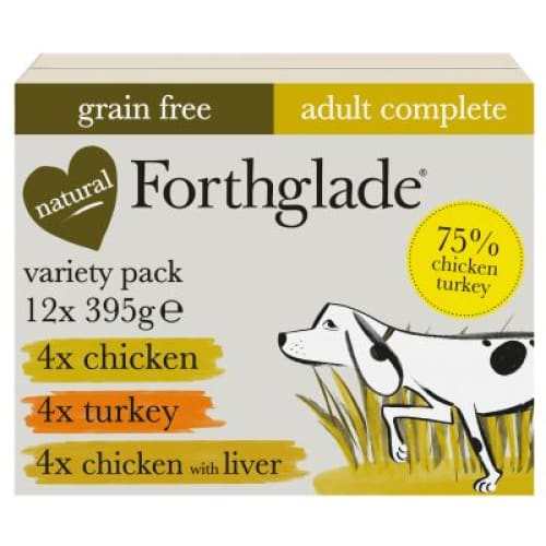 Forthglade Turkey, Chicken & Chicken liver natural wet dog food - variety pack (12x395g) - Forthglade Pet Food5023833005764