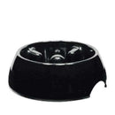 Slow Anti Gulping Dog Feeding Bowl, black, reduces bloating, dishwasher safe.