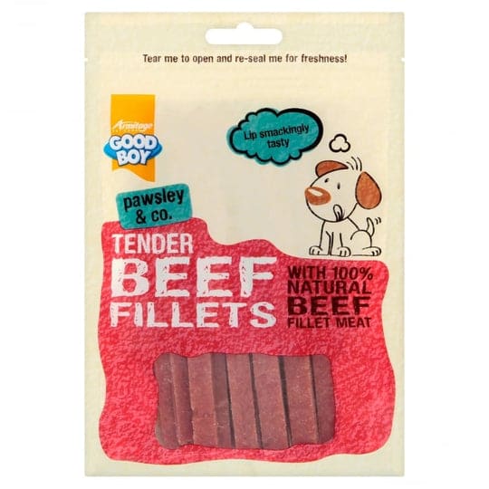 Good boy beef fillets 90g reseal bag -GoodBoy5000239055678