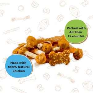 Good Boy Chewy Chicken Variety Dog Treats 320g Bag made with 100% natural chicken, packed with favorite flavors.