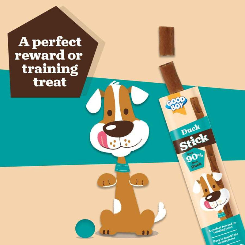 Good Boy Stick - Reward Training Treat for Dogs, Duck Flavor, 90% Meat, Natural Ingredients
