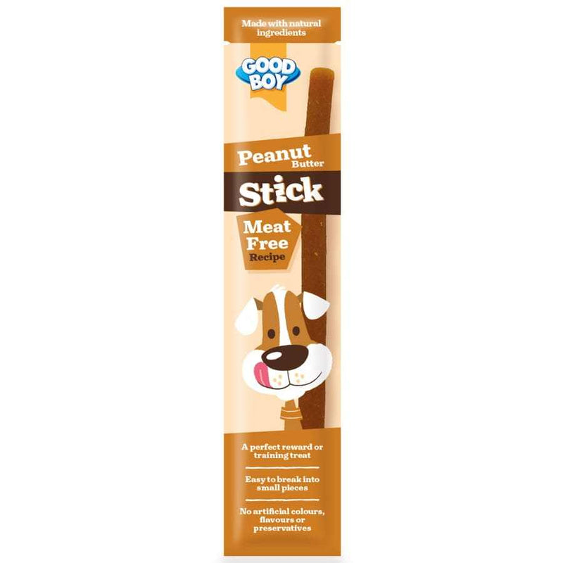 Good Boy Stick - Reward Training Treat, Peanut Butter Stick, meat-free recipe, suitable for all dog sizes, natural ingredients, no artificial additives.