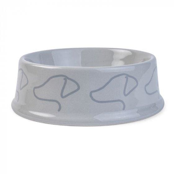 Grey Ceramic Dog Bowl -Zoon5050642040174