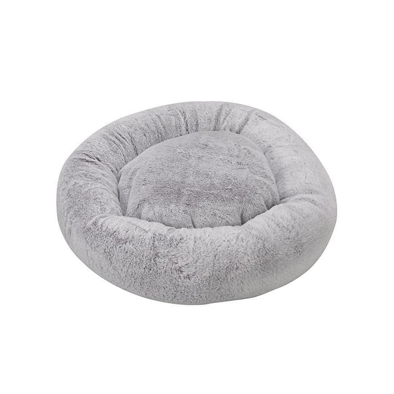 Grey Fur Calming Bean Dog Bed -Zoon5050642060646