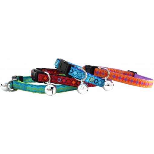 Hem & Boo Snap Free Cat Collars with Warning Bells in assorted colors.