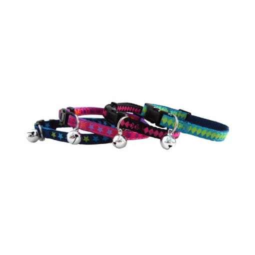 Hem & Boo Snap Free Cat Collars with Warning Bell in various colors and designs