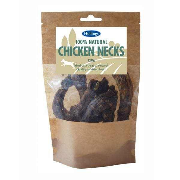 Hollings 100% Chicken Necks 120g Dog Treat -Hollings5018253114295