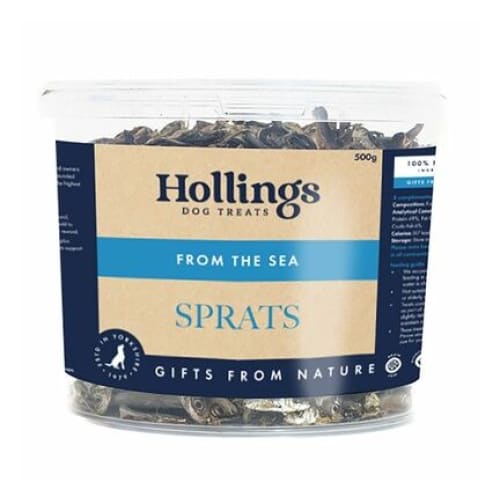 Hollings 100% Natural Sprats 500g Tub -Hollings5018253111195