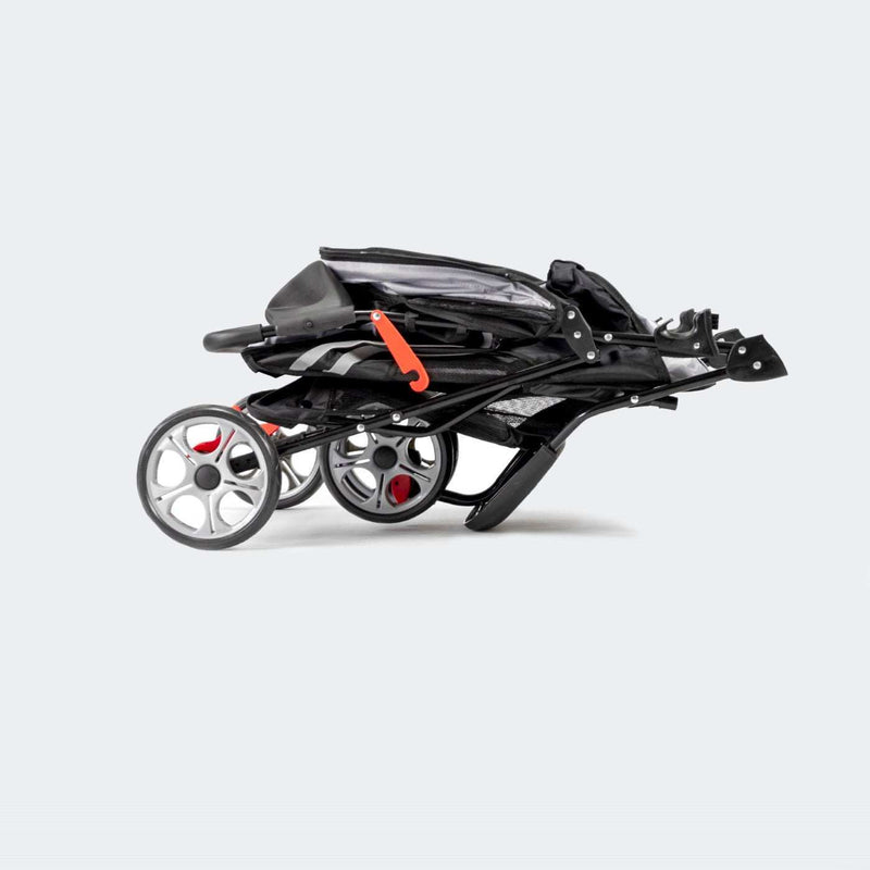 Folded Innopet All Terrain Buggy Dog Stroller on a white background.