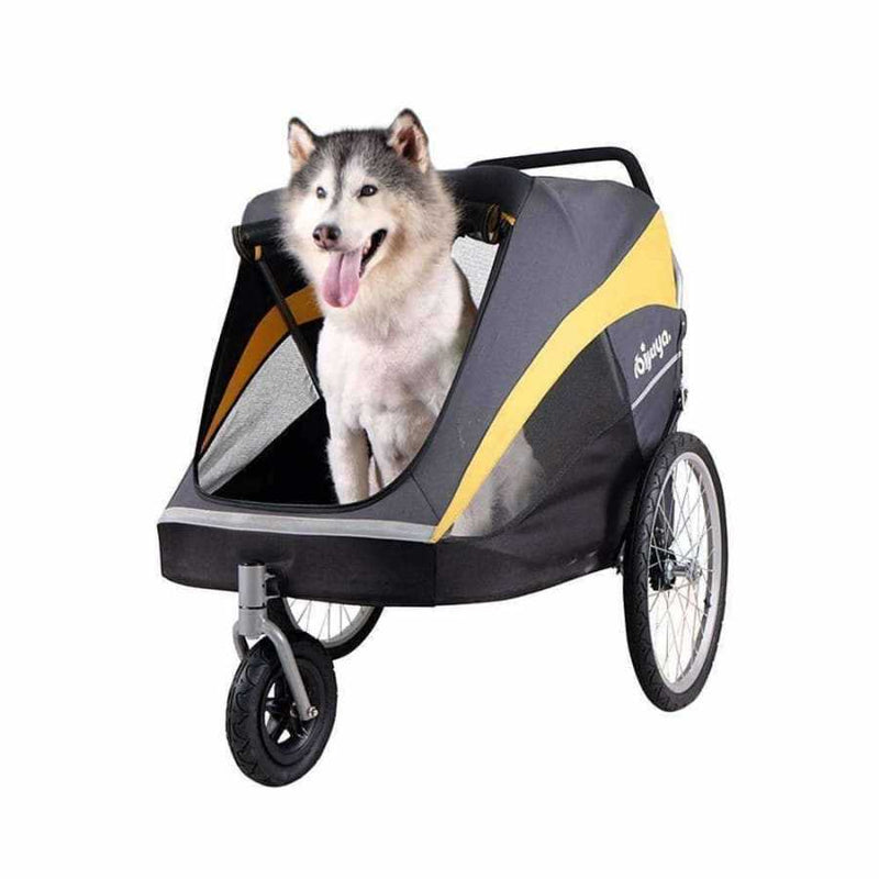 Innopet Hercules 2.0 Extra Large Dog Stroller with large dog inside, featuring spacious design and durable wheels.