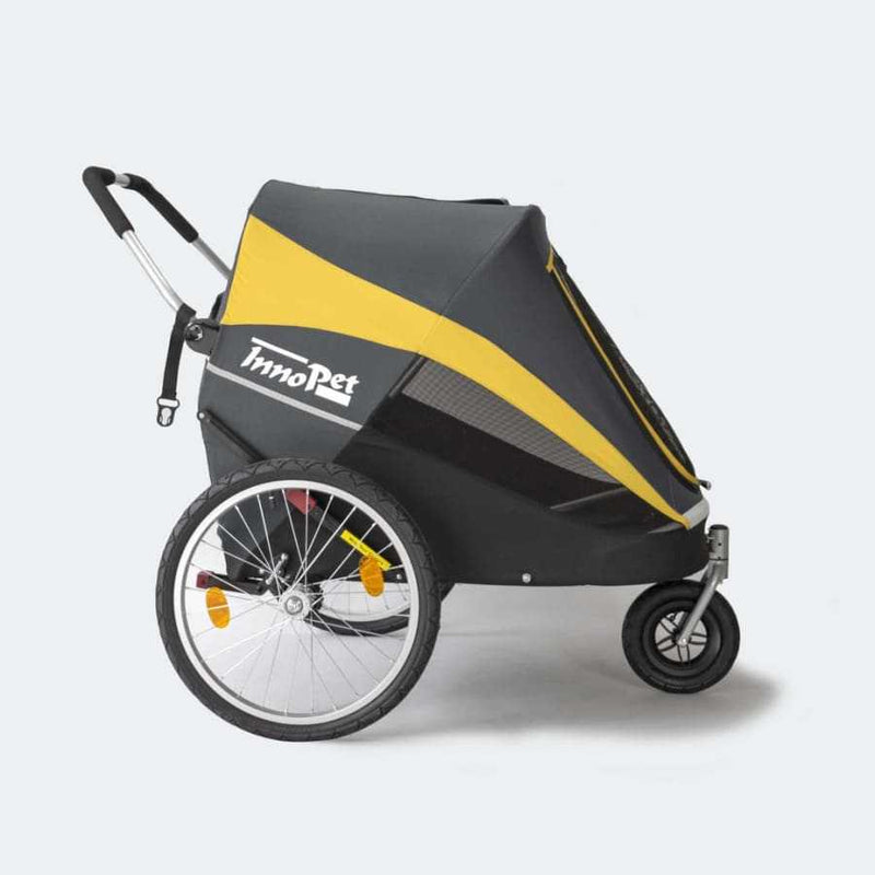 Innopet Hercules 2.0 extra large dog stroller with rain cover and reflectors.