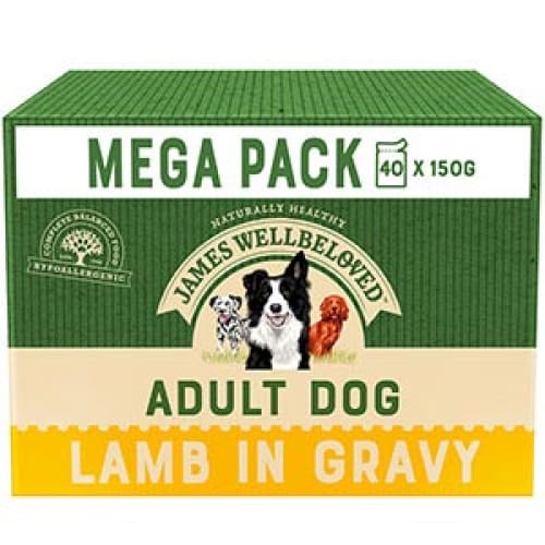 James Wellbeloved Dog Lamb and Rice Adult Pouch 40 x 150g Mega Pack -James Wellbeloved9003579016879