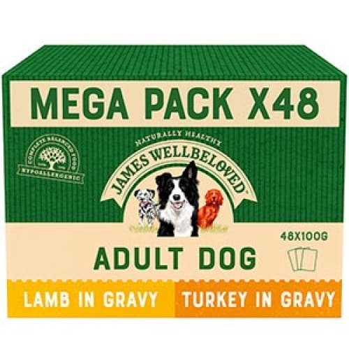 James Wellbeloved Grain Free Adult Turkey and lamb in Gravy Pouch 48 x 100g Mega Pack -James Wellbeloved9003579019269
