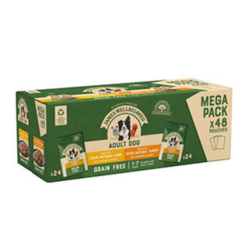 James Wellbeloved Grain Free Adult Turkey and lamb in Gravy Pouch 48 x 100g Mega Pack -James Wellbeloved9003579019269