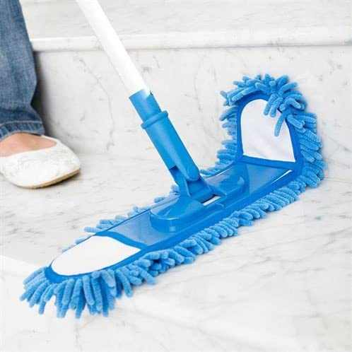 JML Microfibre Mop with flexible, super-absorbent cleaning head on stairs.