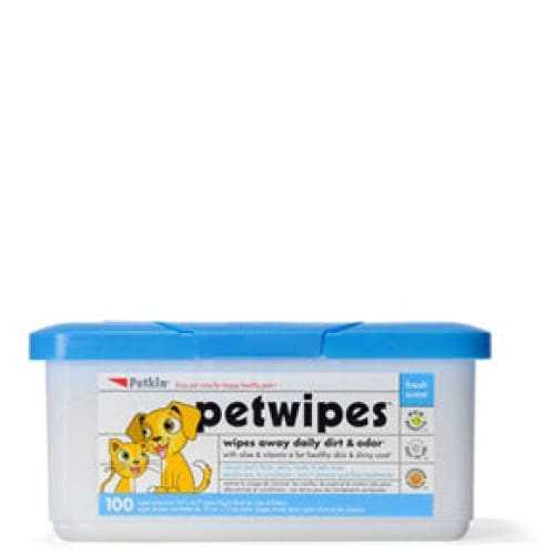 Jumbo Pet Wipes 100 Pack with aloe and vitamin E for clean and healthy pet coats.