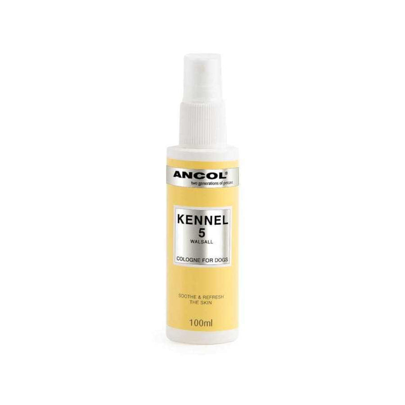 Kennel 5 Dog Cologne 100ml bottle from Ancol with floral scent.