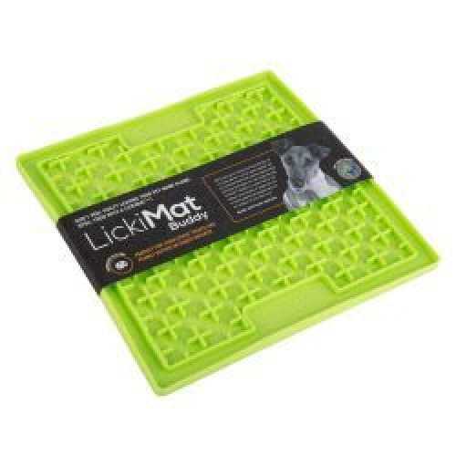 Lickimat Buddy Dog Treat Mat with raised cross design for pets.