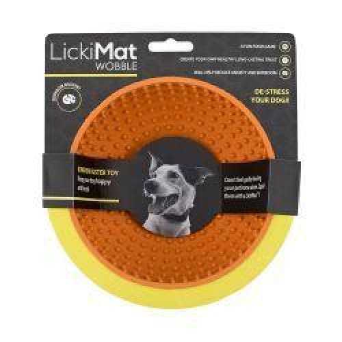 Lickimat Wobble Pet Treat Dispenser Mat for calming and entertaining cats and dogs.