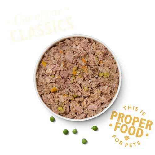 Lily's Kitchen Chicken & Turkey Casserole wet dog food in a bowl with visible vegetables and grains.