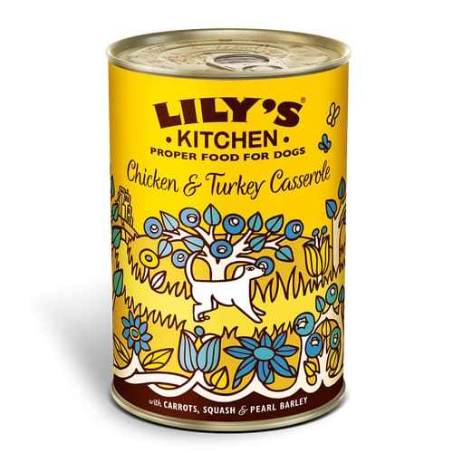 Lily's Kitchen Chicken & Turkey Casserole Wet Dog Food 400g Tin