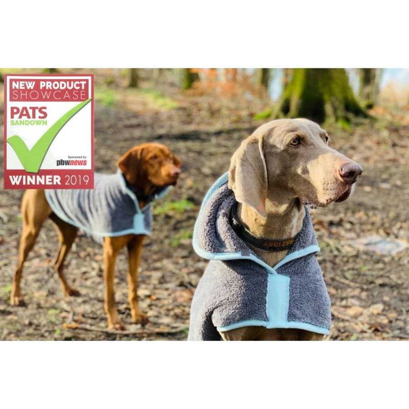 Henry Wag Microfibre Drying Dog Coat in use outdoors, award-winning product.