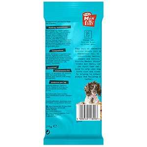 Misfits Nasher Sticks Medium Breed Adult Dog Treats packaging with details.