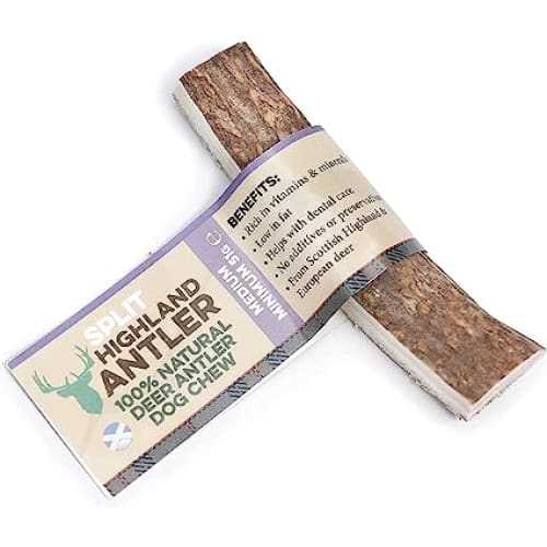 NOVA Dog Chew Highland Antler - Natural long-lasting antler chew for dogs promoting dental health.