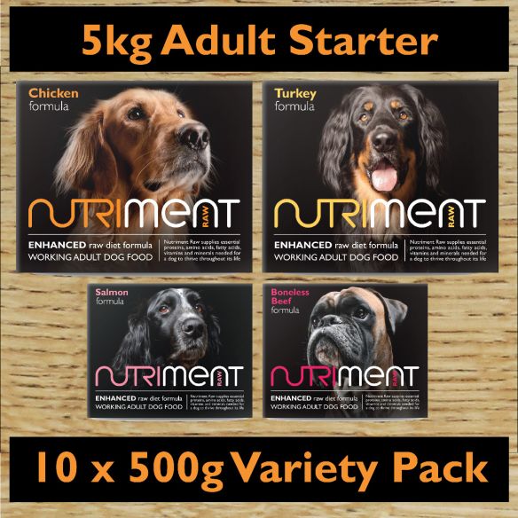 Nutriment Raw 5kg Adult Starter Pack Dog Food -Nutriment
