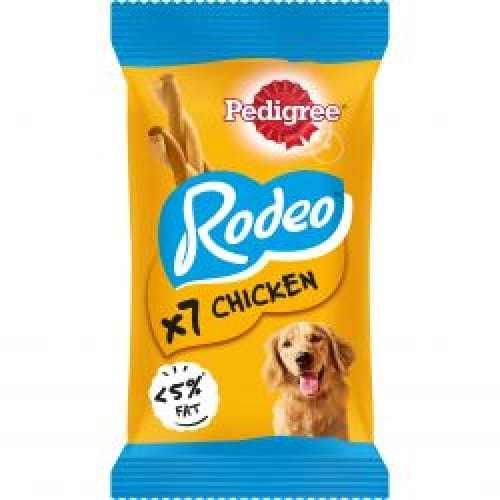 Pedigree Rodeo Dog Treats with Chicken, 7 stick pack, chewy twists, essential nutrients.