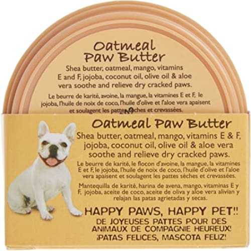 Pet Head Oatmeal Dog Paw Butter 59ml packaging and description with natural ingredients.