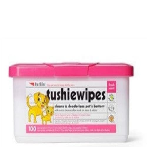 Petkin Tushie Pets Bottom Wipes 100 Pack for Cats and Dogs -PetKin036239053524