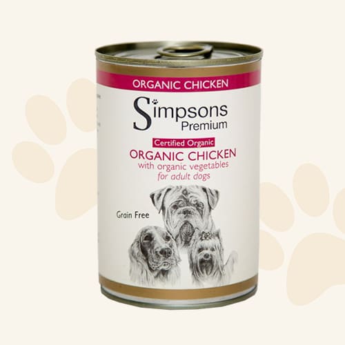 Simpsons Organic Chicken Casserole with Organic Vegetables Wet Dog Food 400g -Simpsons5060318130313
