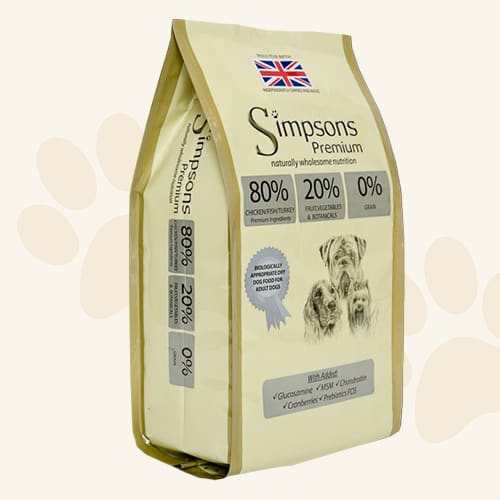 Simpsons Premium Adult 80 - 20 Mixed Meat & Fish Dry Dog Food - Simpsons5060318130184