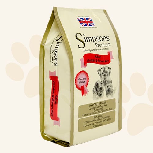 Simpsons Premium Adult Chicken & Brown Rice Dry Dog Food -Simpsons5060318130009
