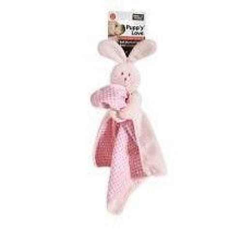 Soft Blanket Puppy Toy with plush animal head for soothing comfort.