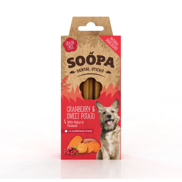 Soopa Cranberry & Sweet Potato Dog Dental Sticks -Soopa5060289920050