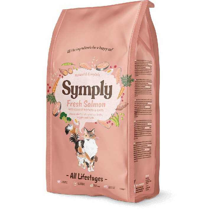 Symply Fresh Salmon Cat Dry Food for All Lifestages with Sweet Potatoes and Oats.