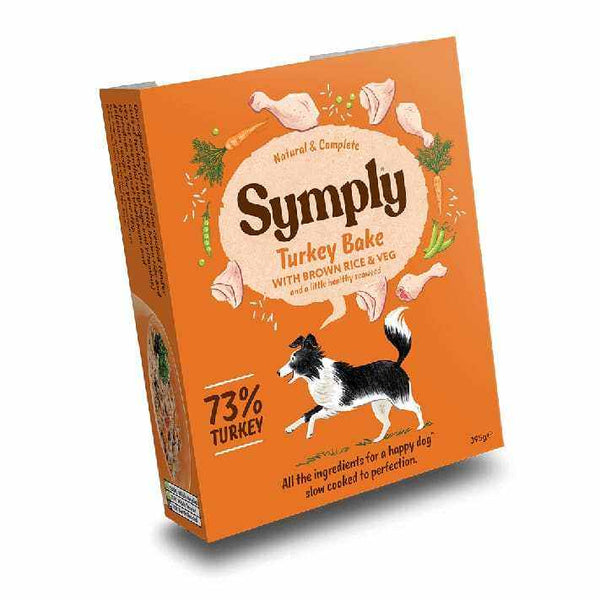 Symply Turkey Bake 395g Wet Dog Food Trays -Symply5029040004637-7