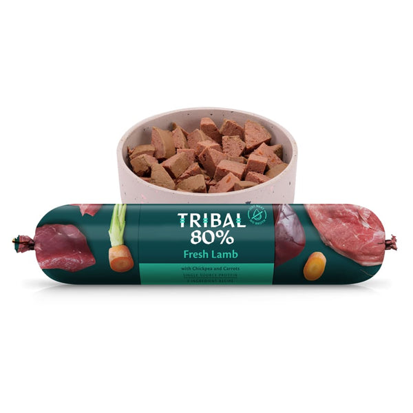Tribal 80% Fresh Lamb Gourmet Sausage Dog Food -Tribal5060372412073