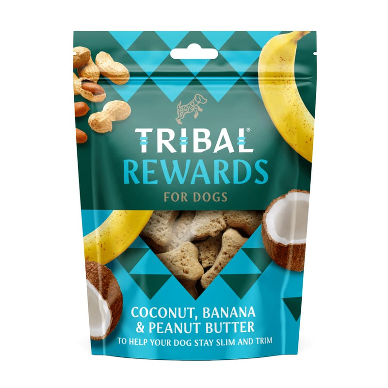 Tribal Coconut, Banana & Peanut Butter Dog Biscuits. 125g -Tribal5060372411984